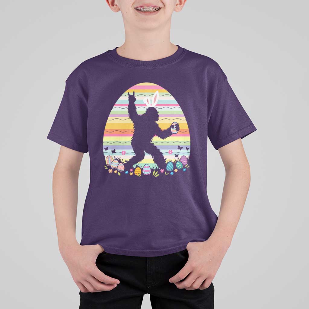 Funny Bigfot Easter T Shirt For Kid Sasquatch Rock On Rabbit