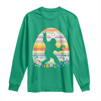 Funny Bigfot Easter Long Sleeve Shirt Sasquatch Rock On Rabbit