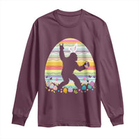 Funny Bigfot Easter Long Sleeve Shirt Sasquatch Rock On Rabbit