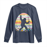 Funny Bigfot Easter Long Sleeve Shirt Sasquatch Rock On Rabbit