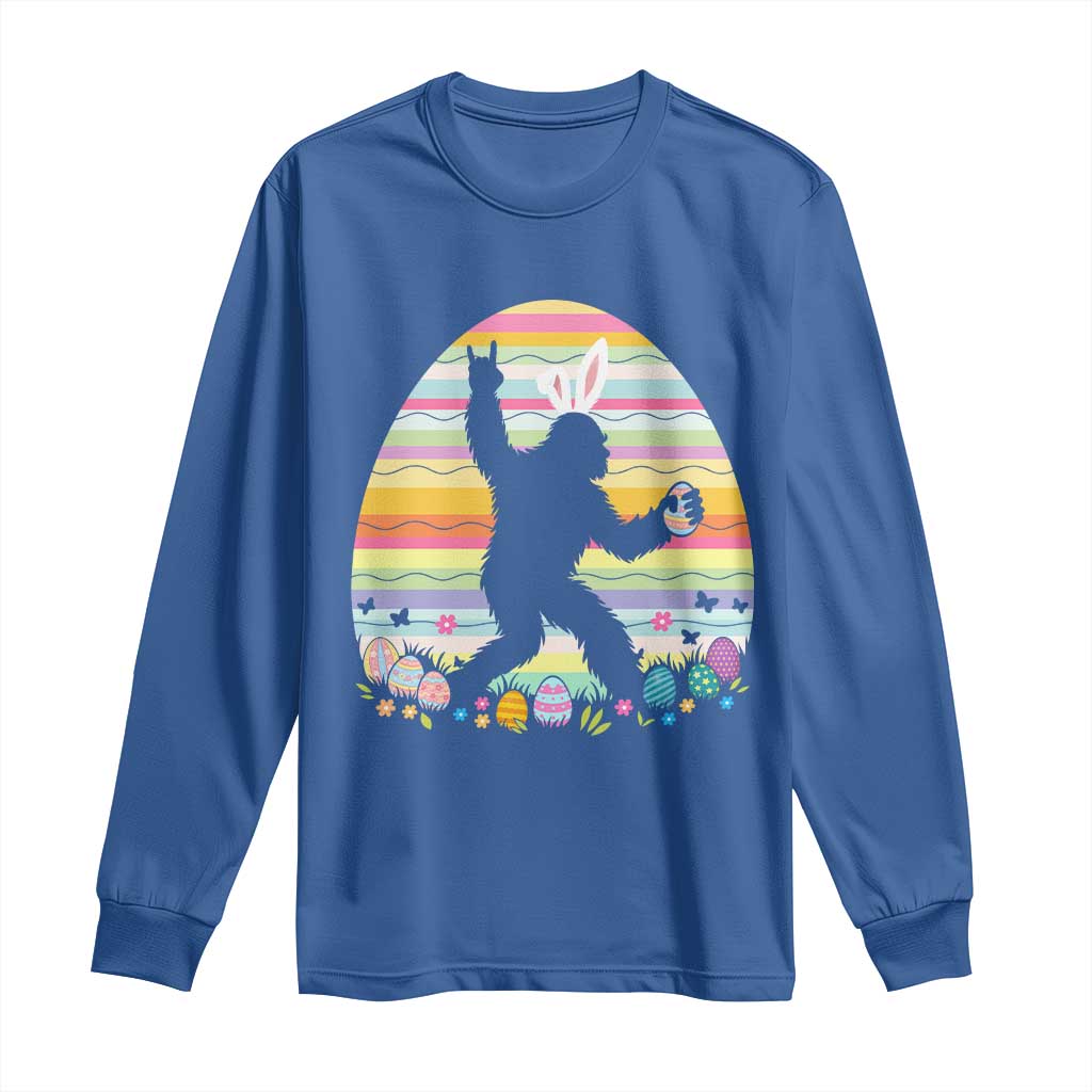 Funny Bigfot Easter Long Sleeve Shirt Sasquatch Rock On Rabbit