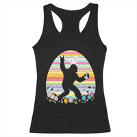 Funny Bigfot Easter Racerback Tank Top Sasquatch Rock On Rabbit