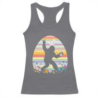 Funny Bigfot Easter Racerback Tank Top Sasquatch Rock On Rabbit