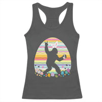Funny Bigfot Easter Racerback Tank Top Sasquatch Rock On Rabbit