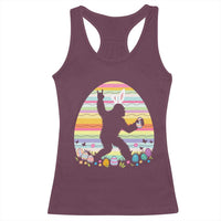 Funny Bigfot Easter Racerback Tank Top Sasquatch Rock On Rabbit