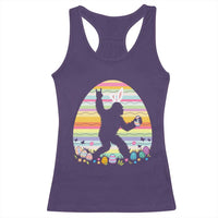 Funny Bigfot Easter Racerback Tank Top Sasquatch Rock On Rabbit
