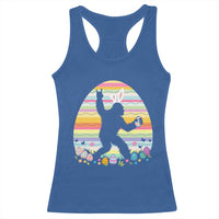 Funny Bigfot Easter Racerback Tank Top Sasquatch Rock On Rabbit
