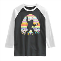 Funny Bigfot Easter Raglan Shirt Sasquatch Rock On Rabbit