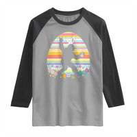 Funny Bigfot Easter Raglan Shirt Sasquatch Rock On Rabbit