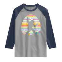 Funny Bigfot Easter Raglan Shirt Sasquatch Rock On Rabbit