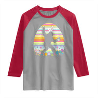 Funny Bigfot Easter Raglan Shirt Sasquatch Rock On Rabbit
