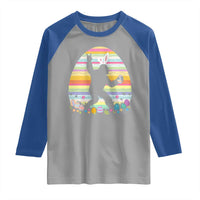 Funny Bigfot Easter Raglan Shirt Sasquatch Rock On Rabbit