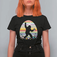 Funny Bigfot Easter T Shirt For Women Sasquatch Rock On Rabbit