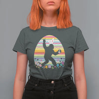 Funny Bigfot Easter T Shirt For Women Sasquatch Rock On Rabbit