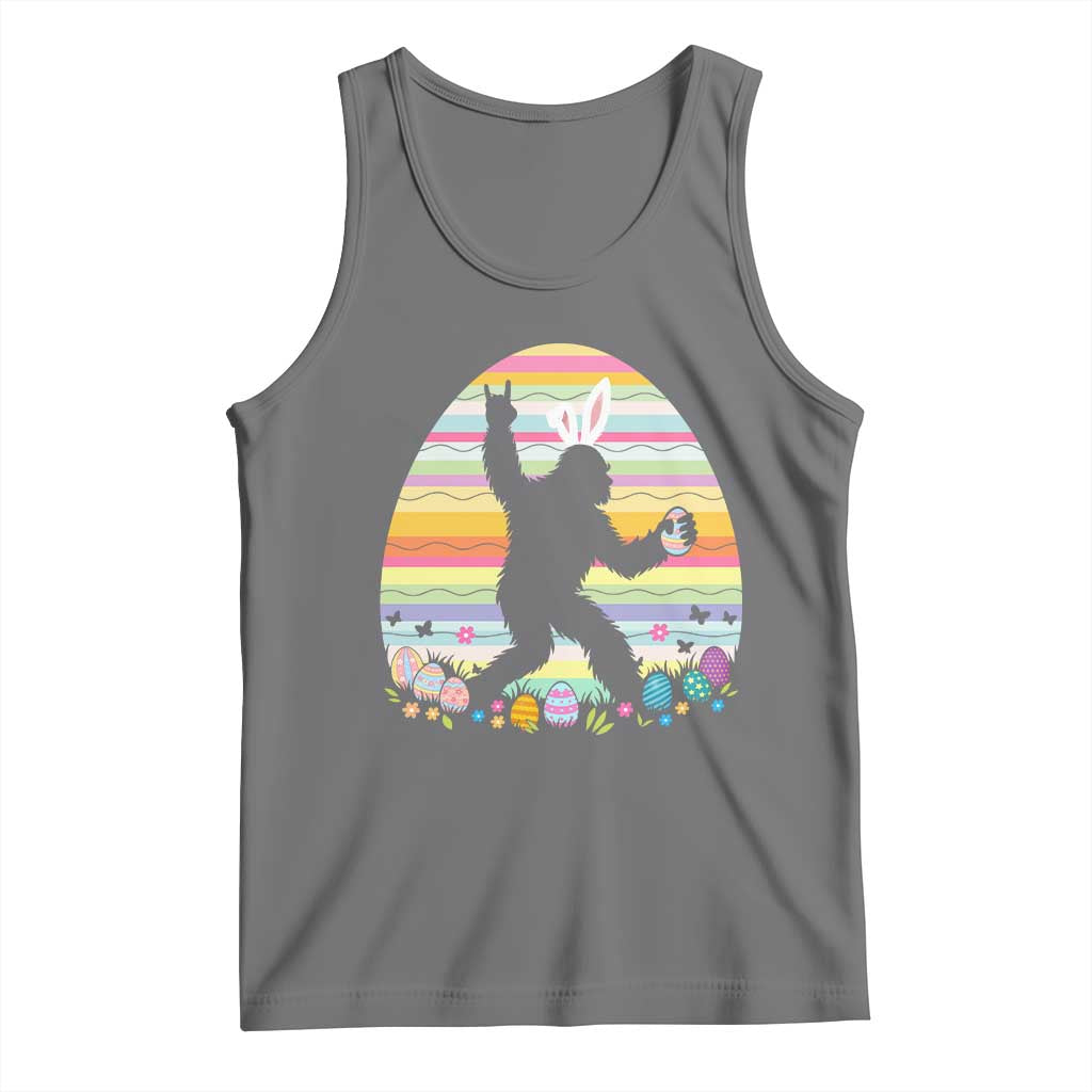 Funny Bigfot Easter Tank Top Sasquatch Rock On Rabbit