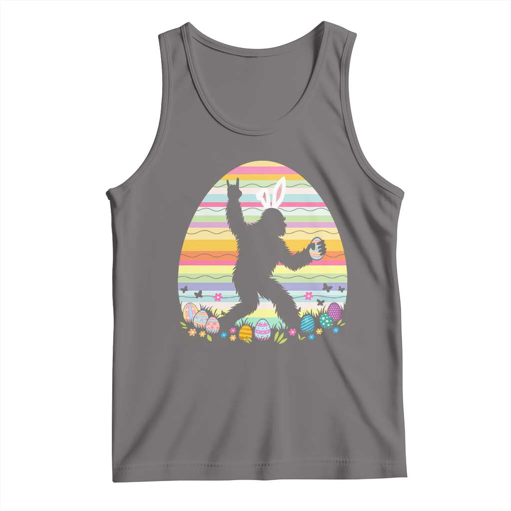 Funny Bigfot Easter Tank Top Sasquatch Rock On Rabbit