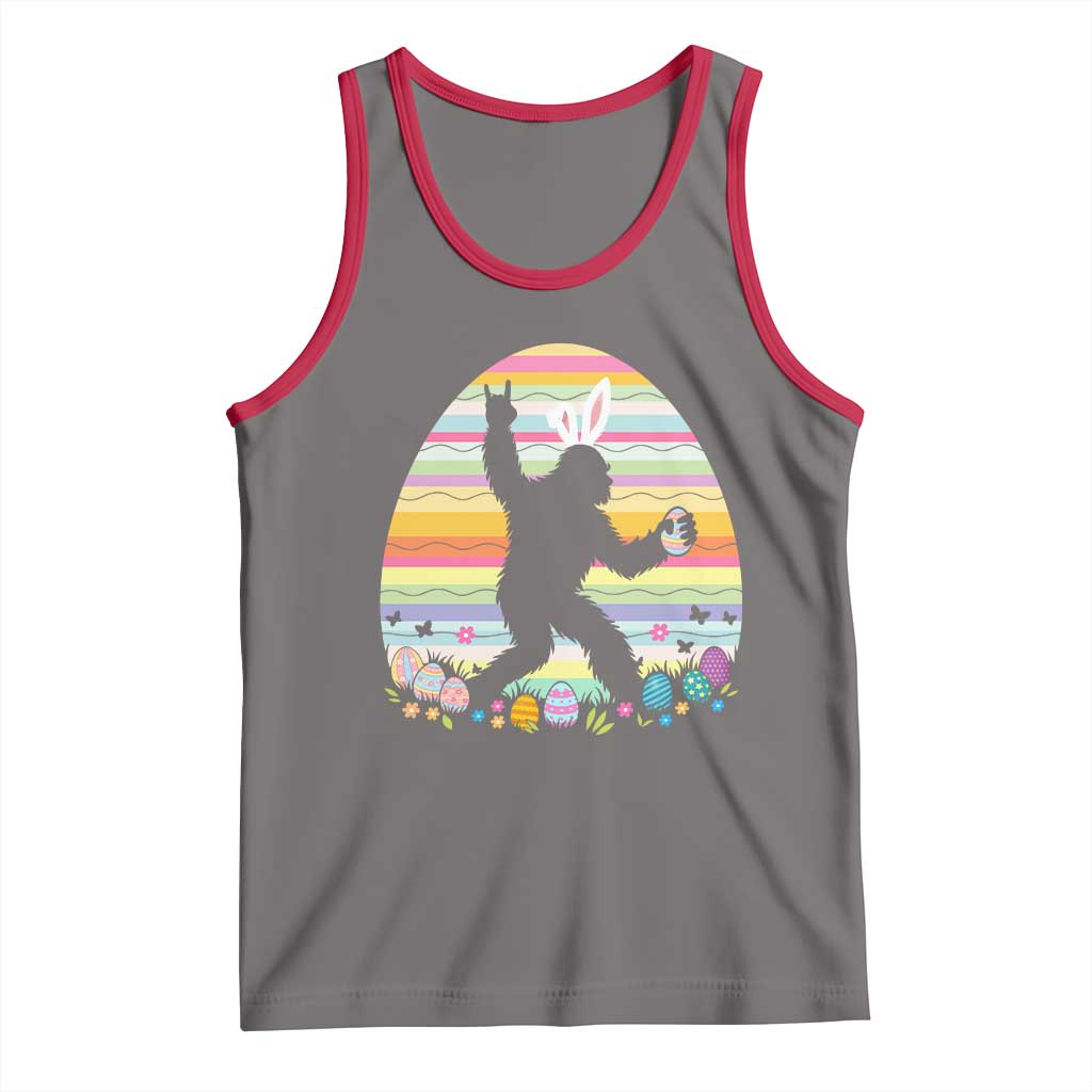 Funny Bigfot Easter Tank Top Sasquatch Rock On Rabbit