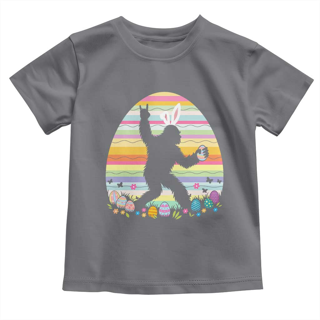 Funny Bigfot Easter Toddler T Shirt Sasquatch Rock On Rabbit
