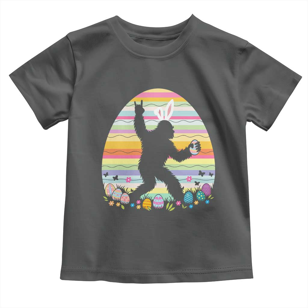 Funny Bigfot Easter Toddler T Shirt Sasquatch Rock On Rabbit