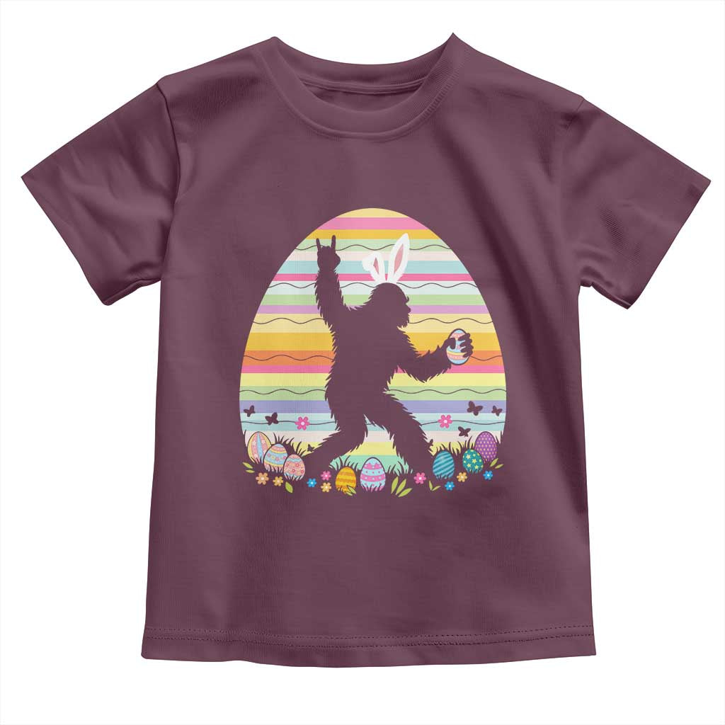 Funny Bigfot Easter Toddler T Shirt Sasquatch Rock On Rabbit
