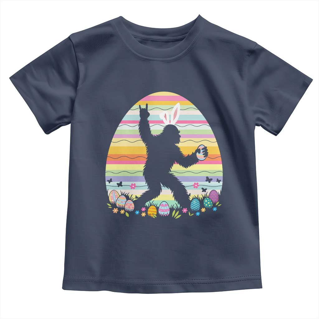 Funny Bigfot Easter Toddler T Shirt Sasquatch Rock On Rabbit