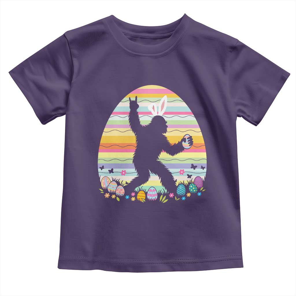 Funny Bigfot Easter Toddler T Shirt Sasquatch Rock On Rabbit