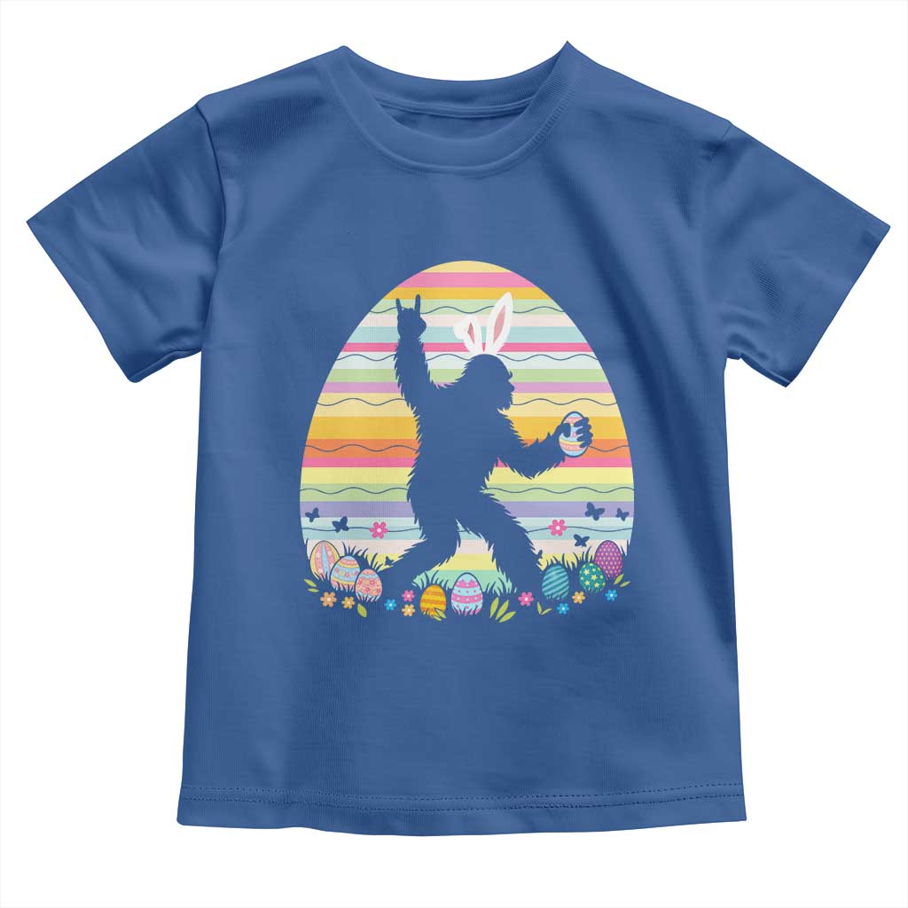 Funny Bigfot Easter Toddler T Shirt Sasquatch Rock On Rabbit