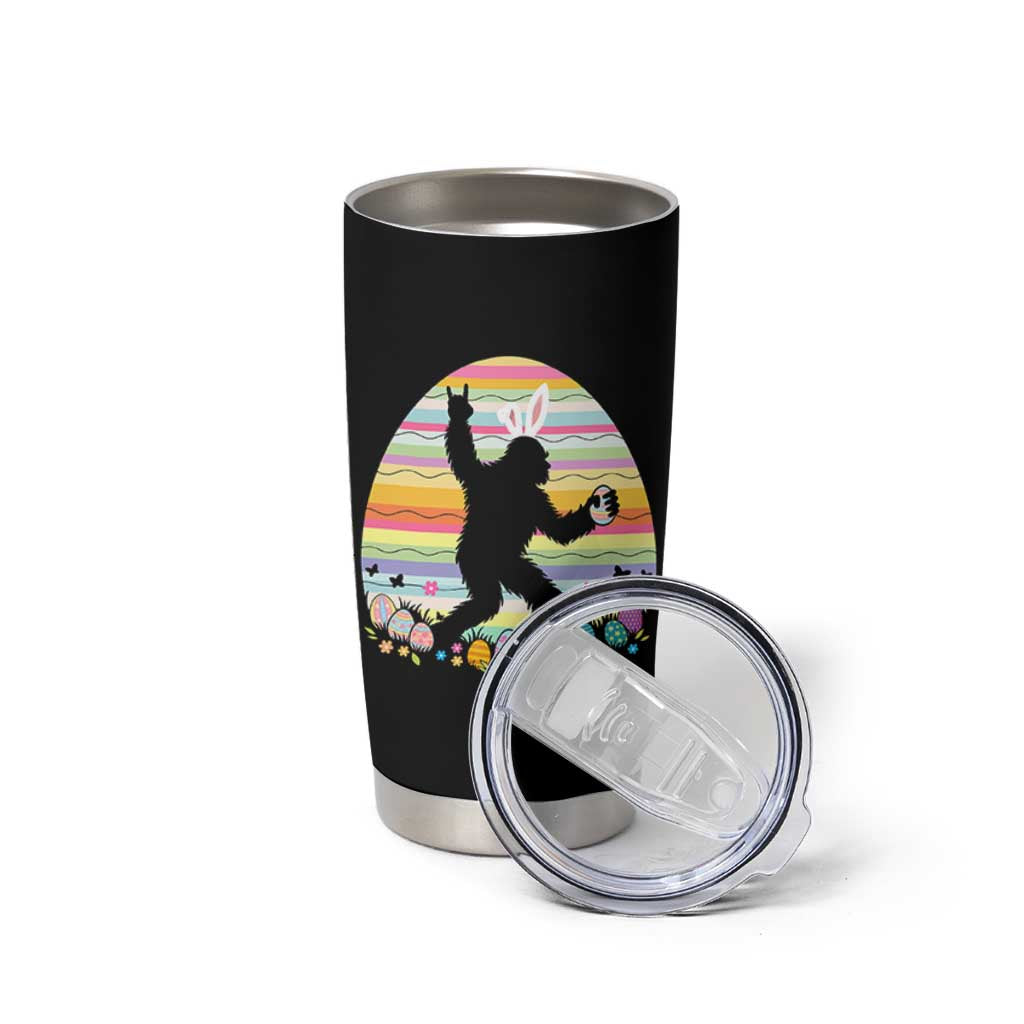 Funny Bigfot Easter Tumbler Cup Sasquatch Rock On Rabbit