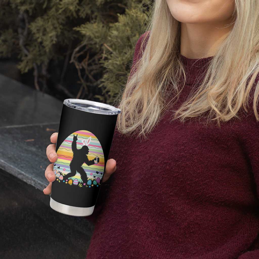 Funny Bigfot Easter Tumbler Cup Sasquatch Rock On Rabbit