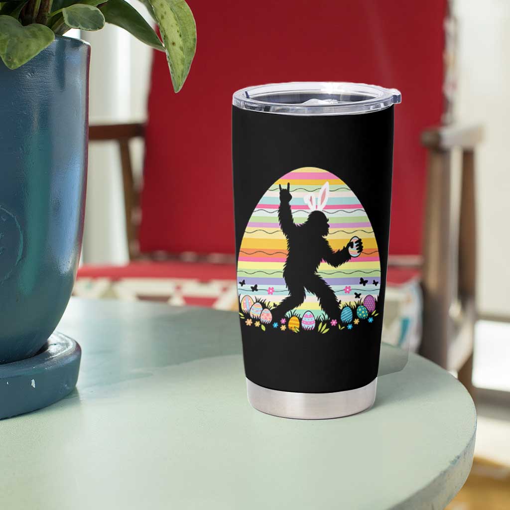 Funny Bigfot Easter Tumbler Cup Sasquatch Rock On Rabbit