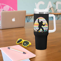 Funny Bigfot Easter Tumbler With Handle Sasquatch Rock On Rabbit