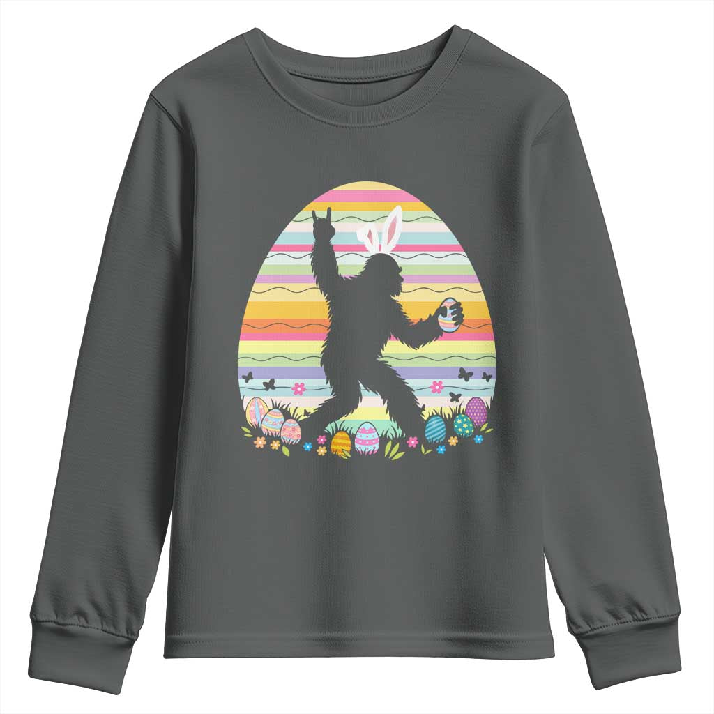 Funny Bigfot Easter Youth Sweatshirt Sasquatch Rock On Rabbit