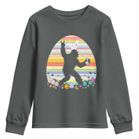 Funny Bigfot Easter Youth Sweatshirt Sasquatch Rock On Rabbit