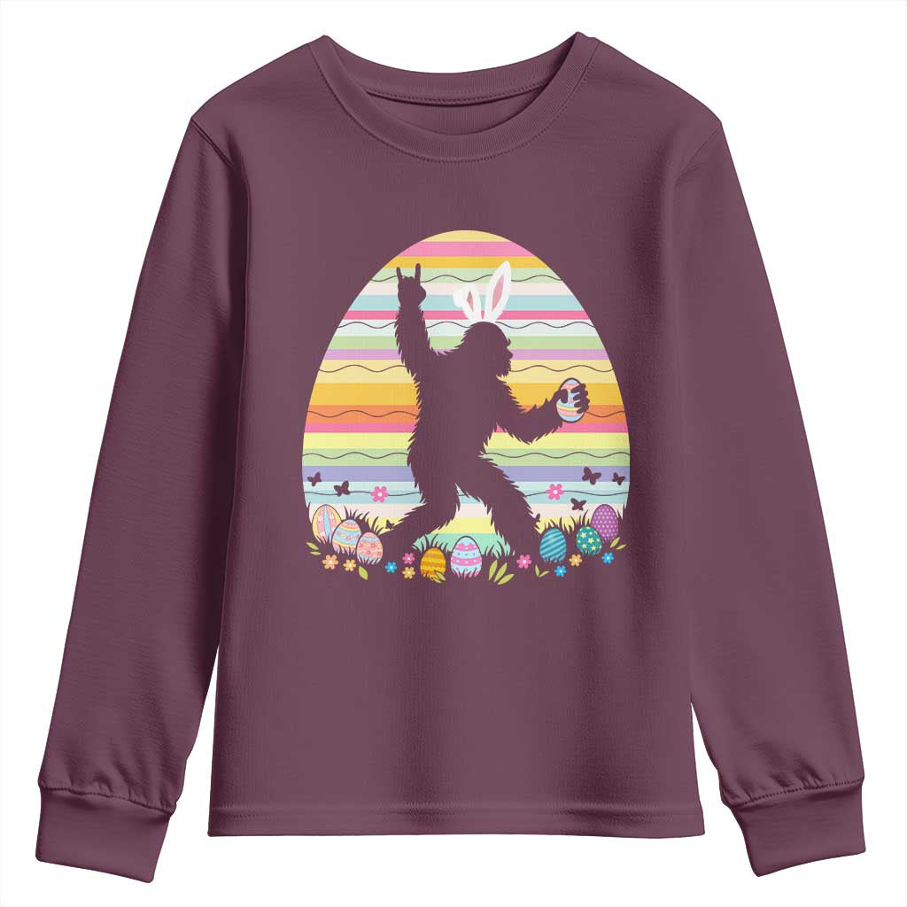 Funny Bigfot Easter Youth Sweatshirt Sasquatch Rock On Rabbit