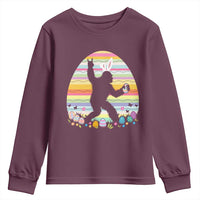 Funny Bigfot Easter Youth Sweatshirt Sasquatch Rock On Rabbit