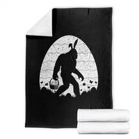 Funny Bigfot Easter Throw Blanket Sasquatch Rabbit Night Stroll Moon Egg