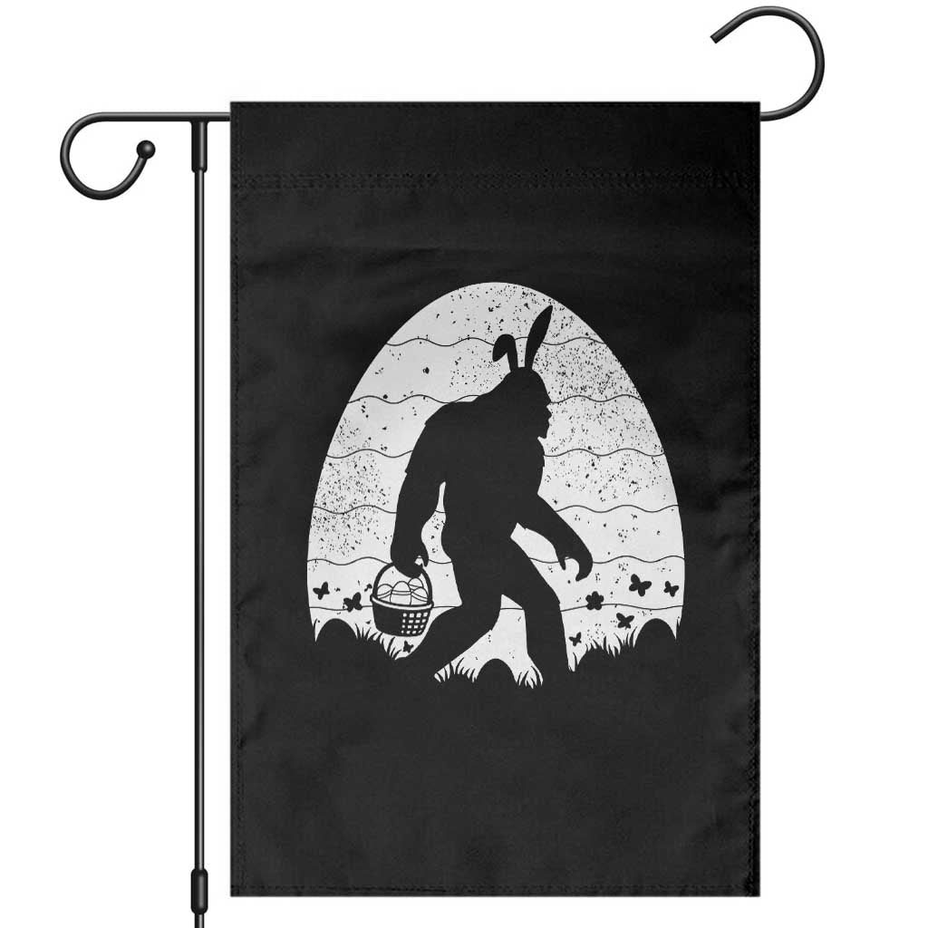 Funny Bigfot Easter Garden Flag Sasquatch Rabbit Night Stroll Moon Egg