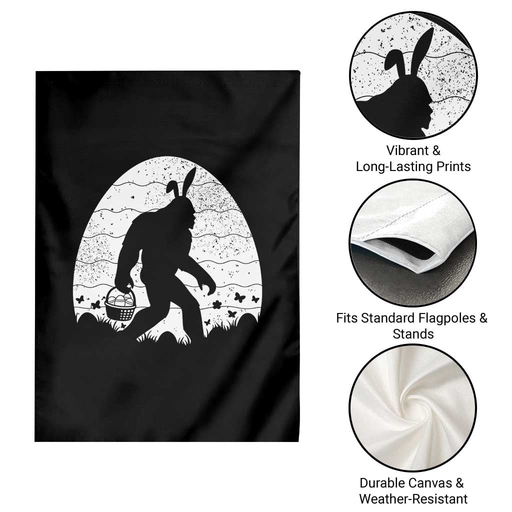 Funny Bigfot Easter Garden Flag Sasquatch Rabbit Night Stroll Moon Egg