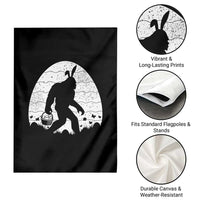 Funny Bigfot Easter Garden Flag Sasquatch Rabbit Night Stroll Moon Egg