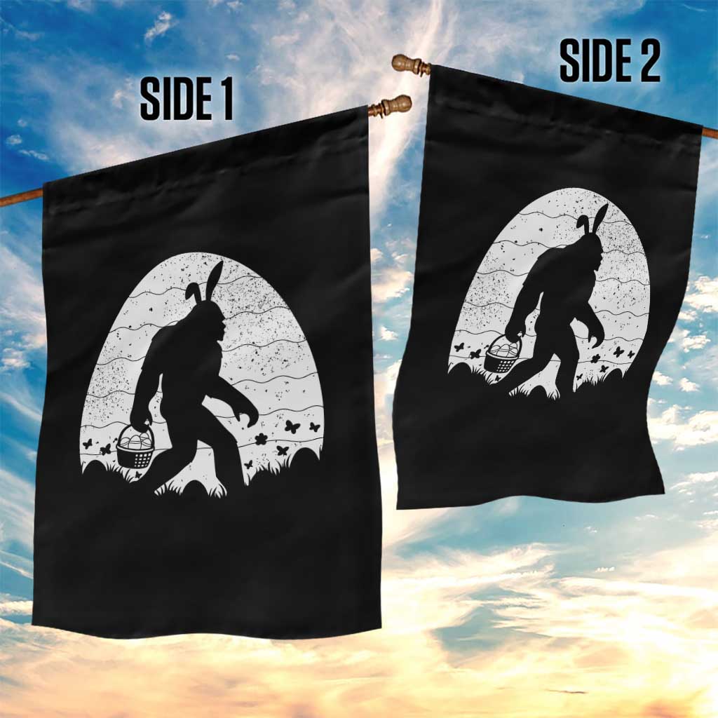 Funny Bigfot Easter Garden Flag Sasquatch Rabbit Night Stroll Moon Egg
