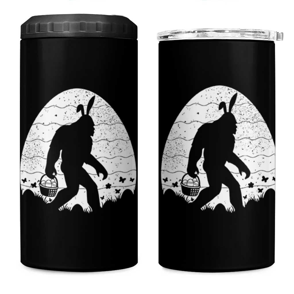 Funny Bigfot Easter 4 in 1 Can Cooler Tumbler Sasquatch Rabbit Night Stroll Moon Egg