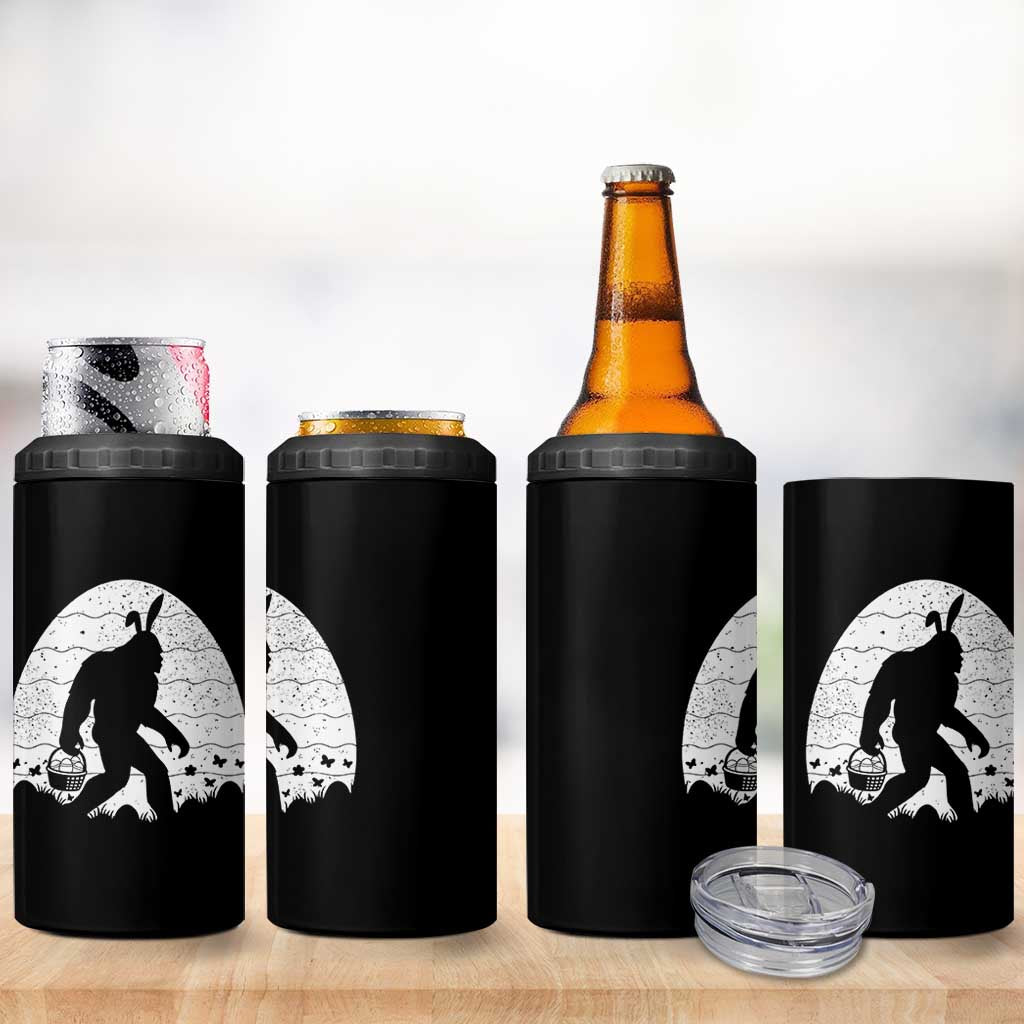 Funny Bigfot Easter 4 in 1 Can Cooler Tumbler Sasquatch Rabbit Night Stroll Moon Egg