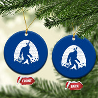 Funny Bigfot Easter Ceramic Ornament Sasquatch Rabbit Night Stroll Moon Egg