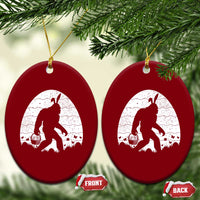 Funny Bigfot Easter Ceramic Ornament Sasquatch Rabbit Night Stroll Moon Egg
