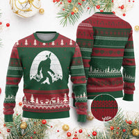 Funny Bigfot Easter Ugly Christmas Sweater Sasquatch Rabbit Night Stroll Moon Egg