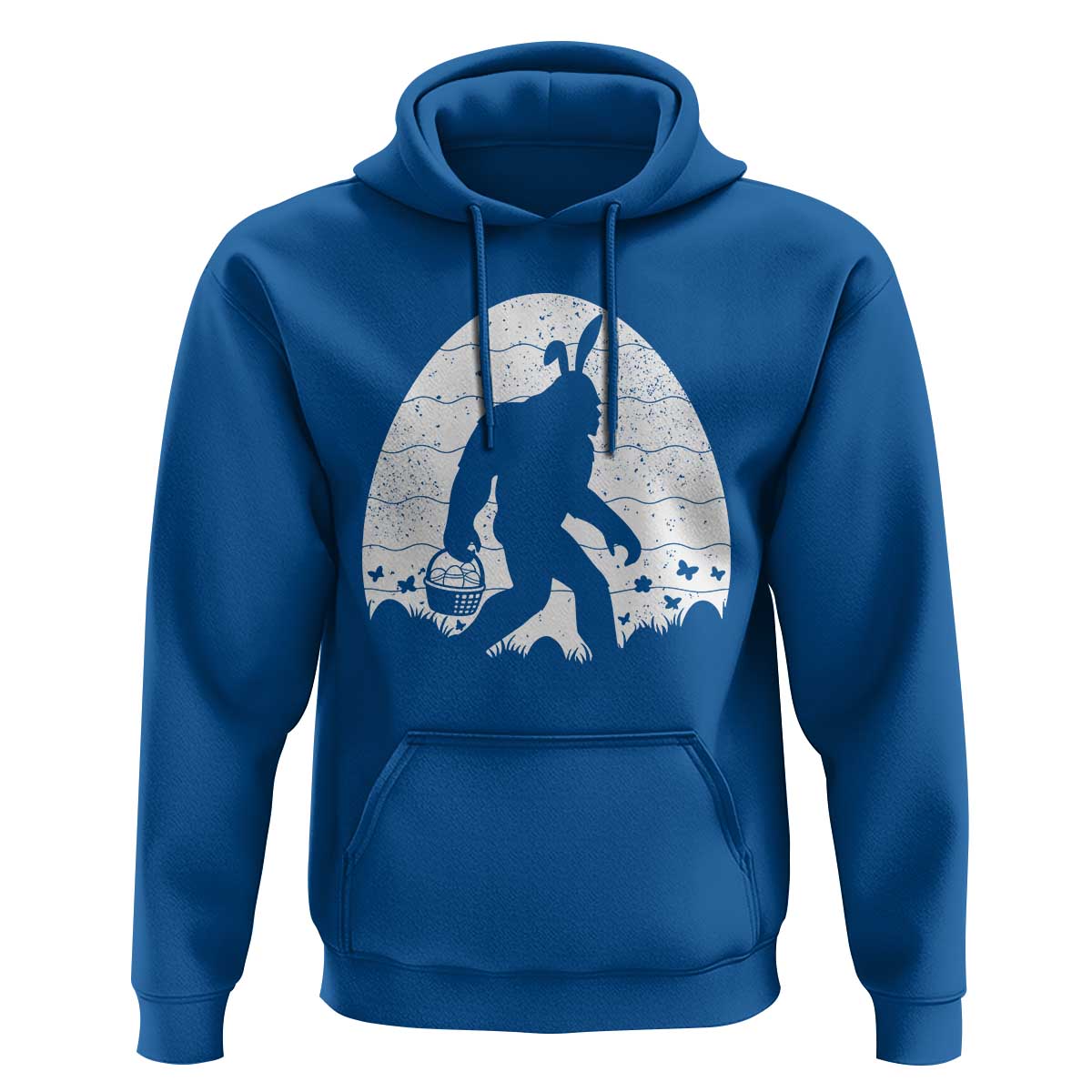Funny Bigfot Easter Hoodie Sasquatch Rabbit Night Stroll Moon Egg