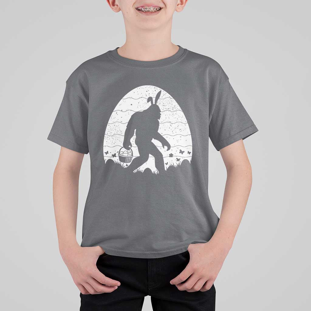 Funny Bigfot Easter T Shirt For Kid Sasquatch Rabbit Night Stroll Moon Egg