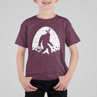Funny Bigfot Easter T Shirt For Kid Sasquatch Rabbit Night Stroll Moon Egg