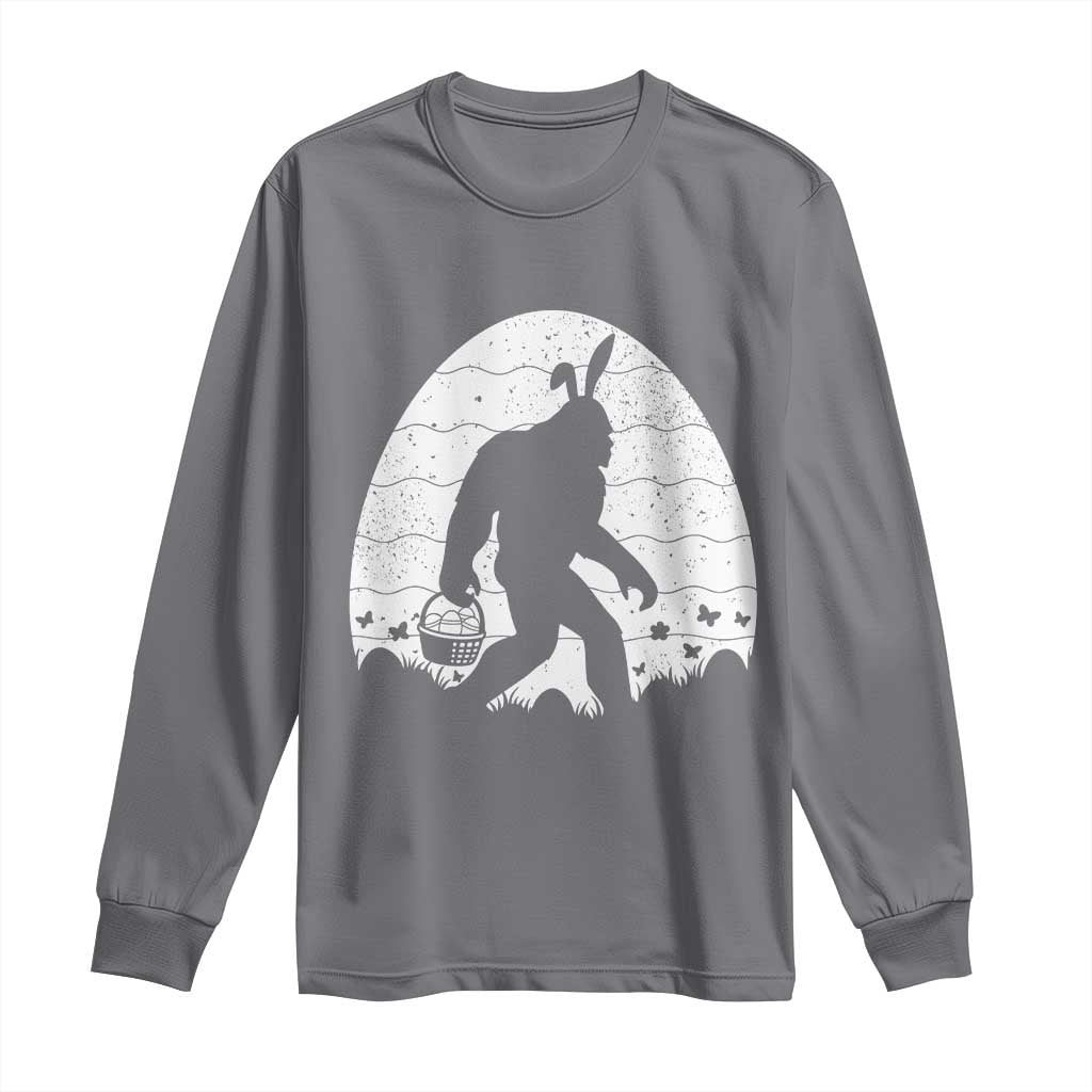 Funny Bigfot Easter Long Sleeve Shirt Sasquatch Rabbit Night Stroll Moon Egg