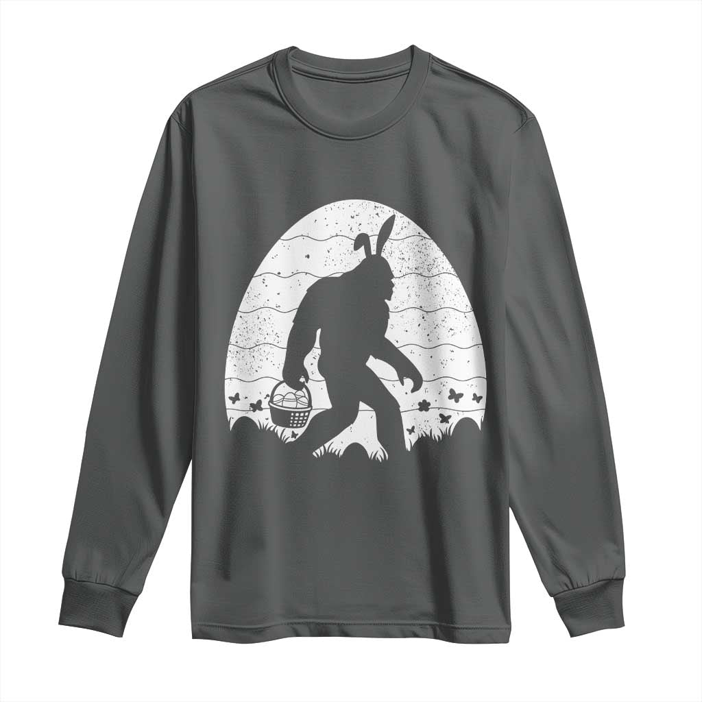 Funny Bigfot Easter Long Sleeve Shirt Sasquatch Rabbit Night Stroll Moon Egg
